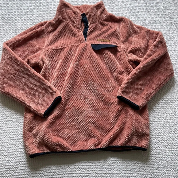 Simply Southern Quarter Button Oversized Pink Fleece Pullover Sweatshirt Cozy - Picture 1 of 8